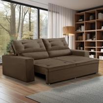 Sofá Retrátil e Reclinável 3 lugares com Molas 1,80m Lais Suede Marrom Adonai Estofados Sofá Retrátil e Reclinável 3 lugares com Molas 1,80m Lais Suede Marrom Adonai Estofados
