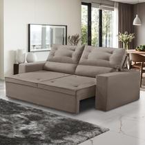 Sofá Retrátil e Reclinável 3 lugares com Molas 1,80m Lana Suede Rover & Beato
