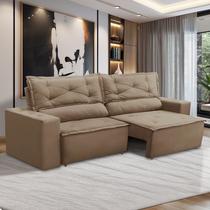 Sofá Retrátil e Reclinável 3 lugares com Molas 1,80m Laura Suede Rover & Beato