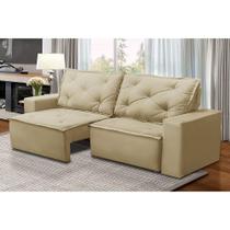 Sofá Retrátil e Reclinável 3 lugares com Molas 2,00m Alana Suede Bege Madelina Sofá Retrátil e Reclinável 3 lugares com Molas 2,00m Alana Suede Bege Madelina