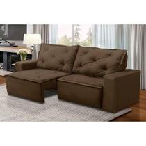 Sofá Retrátil e Reclinável 3 lugares com Molas 2,00m Alicia Suede Marrom Kaleo Decor Sofá Retrátil e Reclinável 3 lugares com Molas 2,00m Alicia Suede Marrom Kaleo Decor