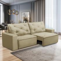Sofá Retrátil e Reclinável 3 lugares com Molas 2,00m Aline Suede Rover & Beato