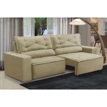 Sofá Retrátil e Reclinável 3 lugares com Molas 2,00m Laura Suede Bege Madelina Sofá Retrátil e Reclinável 3 lugares com Molas 2,00m Laura Suede Bege Madelina