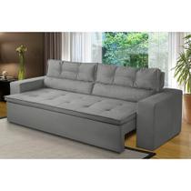 Sofá Retrátil e Reclinável 3 lugares com Molas 2,00m Vanessa Suede Cinza Kaleo Decor Sofá Retrátil e Reclinável 3 lugares com Molas 2,00m Vanessa Suede Cinza Kaleo Decor