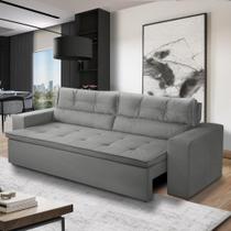 Sofá Retrátil e Reclinável 3 lugares com Molas 2,00m Vegas Suede Cinza Adonai Estofados Sofá Retrátil e Reclinável 3 lugares com Molas 2,00m Vegas Suede Cinza Adonai Estofados