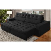 Sofá Retrátil e Reclinável 3 Lugares com Molas 2,70m Julia Suede Preto Madelina Decor Sofá Retrátil e Reclinável 3 Lugares com Molas 2,70m Julia Suede Preto Madelina Decor