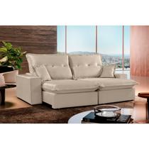 Sofa Retrátil e Reclinável 3 Lugares com Molas Ensacadas e Pillow Top Momo Espresso Móveis