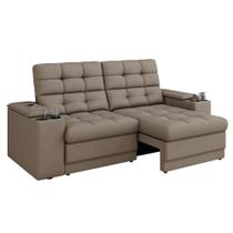 Sofá Retrátil E Reclinável 3 Lugares Com Porta Copos Entrada Usb Kansas Veludo Luizzi Cappuccino Sofá Retrátil E Reclinável 3 Lugares Com Porta Copos Entrada Usb Kansas Veludo Luizzi Cappuccino