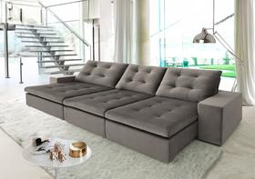 Sofá Retrátil e Reclinável 3 Lugares Mahal Yescasa