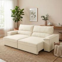 Sofá Retrátil e Reclinável 3 Lugares Molas Ensacadas 200cm Veludo Malta