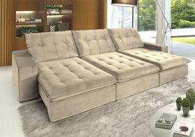 Sofá Retrátil e Reclinável 3 Lugares Petra Espresso Móveis Sofá Retrátil e Reclinável 3 Lugares Petra Espresso Móveis