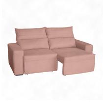 Sofá Retrátil e Reclinável 3 Lugares Viena Rose - Meu Estofado Sofá Retrátil e Reclinável 3 Lugares Viena Rose - Meu Estofado