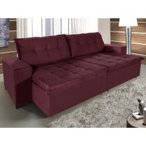 Sofá Retrátil e Reclinável 3,10m Suede Austrália Vinho Sofá Retrátil e Reclinável 3,10m Suede Austrália Vinho
