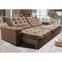 Sofá Retrátil e Reclinável 3,15m Cama inBox Big Fresh com SoftGelD40 Velupluma Castor