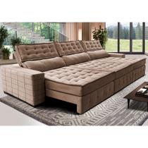 Sofá Retrátil e Reclinável 3,55m Cama inBox Big Puffer com SoftGelD40 Velupluma Castor Sofá Retrátil e Reclinável 3,55m Cama inBox Big Puffer com SoftGelD40 Velupluma Castor