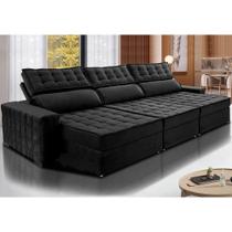 Sofá Retrátil e Reclinável 3,55m Cama inBox Big Star com SoftGelD40 Velupluma Preto Sofá Retrátil e Reclinável 3,55m Cama inBox Big Star com SoftGelD40 Velupluma Preto