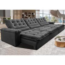 Sofá Retrátil e Reclinável 3,85m Cama inBox Big Fresh com SoftGelD40 Velupluma Cinza Sofá Retrátil e Reclinável 3,85m Cama inBox Big Fresh com SoftGelD40 Velupluma Cinza