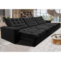 Sofá Retrátil e Reclinável 3,85m Cama inBox Big Fresh com SoftGelD40 Velupluma Preto Sofá Retrátil e Reclinável 3,85m Cama inBox Big Fresh com SoftGelD40 Velupluma Preto
