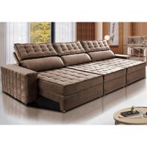 Sofá Retrátil e Reclinável 3,85m Cama inBox Big Star com SoftGelD40 Velupluma Castor Sofá Retrátil e Reclinável 3,85m Cama inBox Big Star com SoftGelD40 Velupluma Castor