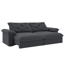 Sofá Retrátil e Reclinável 4 Lugares 2,30m Slim Amsterdã Cinza