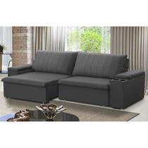Sofá Retrátil e Reclinável 4 Lugares 245cm com Porta Copos Ballarat Sofá Retrátil e Reclinável 4 Lugares 245cm com Porta Copos Ballarat
