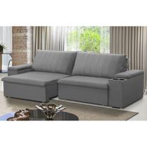 Sofá Retrátil e Reclinável 4 Lugares 245cm com Porta Copos Ballarat Sofá Retrátil e Reclinável 4 Lugares 245cm com Porta Copos Ballarat
