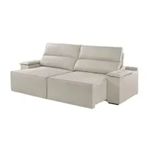 Sofá Retrátil e Reclinável 4 Lugares 250cm M180 - Linho Bege Claro
