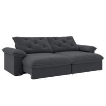 Sofá Retrátil E Reclinável 4 Lugares 2,60m Slim Amsterdã Cinza