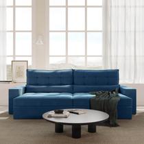 Sofá Retrátil e Reclinável 4 Lugares 300cm Embaúba Extra CabeCasa MadeiraOriginals Azul Diamante Sofá Retrátil e Reclinável 4 Lugares 300cm Embaúba Extra CabeCasa MadeiraOriginals Azul Diamante