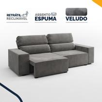 Sofá Retrátil e Reclinável 4 Lugares Espuma Fibra Siliconada Ingleses Veludo 200cm Sofá Retrátil e Reclinável 4 Lugares Espuma Fibra Siliconada Ingleses Veludo 200cm