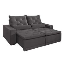 Sofá Retrátil e Reclinável 4 Lugares Jade Vivaro Decor Suede Cinza