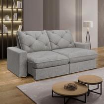 Sofá Retrátil e Reclinável 4 Lugares Pillow Top Madeira Maciça Mônaco 280cm