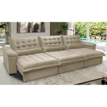Sofá Retrátil e Reclinável 4,12m com Molas Ensacadas Cama inBox Aconchego Tecido Velusoft Bege Sofá Retrátil e Reclinável 4,12m com Molas Ensacadas Cama inBox Aconchego Tecido Velusoft Bege