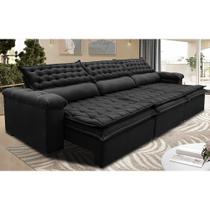 Sofá Retrátil e Reclinável 4,12m Molas Ensacadas Cama inBox Botonê Espuma Viscoelástico Preto Sofá Retrátil e Reclinável 4,12m Molas Ensacadas Cama inBox Botonê Espuma Viscoelástico Preto