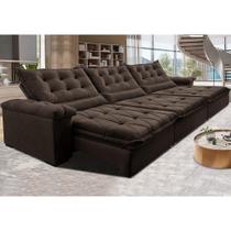 Sofá Retrátil e Reclinável 4,15m Cama inBox Big Fresh com SoftGelD40 Velupluma Café Sofá Retrátil e Reclinável 4,15m Cama inBox Big Fresh com SoftGelD40 Velupluma Café