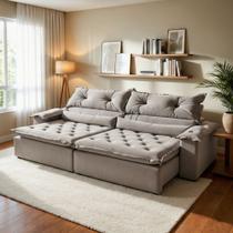 Sofá Retrátil e Reclinável 5 Lugares 290cm Agatha