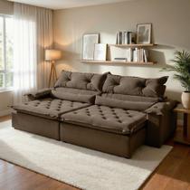 Sofá Retrátil e Reclinável 5 Lugares 290cm Agatha