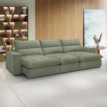 Sofá Retrátil e Reclinável 5 Lugares Boucle Verde Martinho 320cm Yescasa Sofá Retrátil e Reclinável 5 Lugares Boucle Verde Martinho 320cm Yescasa