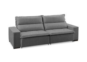 Sofá Retrátil e Reclinável 5 Lugares Linho com Molas Supreme 280cm Cinza Sofá Retrátil e Reclinável 5 Lugares Linho com Molas Supreme 280cm Cinza