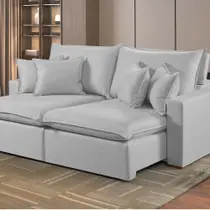 Sofá Retrátil e Reclinável 5 Lugares M-196 2,90m Molas Ensacadas Pillow Top Almofadas Estofados Martins