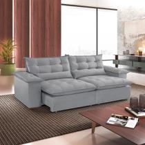 Sofa Retrátil e Reclinavel Alice 210cm Braço 25 Cm em Veludo Meu Sofá Online