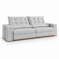 Sofá Retrátil e Reclinável Alto Padrão Molas Ensacadas Linho 2.10m Detroit Cor:Cinza Claro Sofá Retrátil e Reclinável Alto Padrão Molas Ensacadas Linho 2.10m Detroit Cor:Cinza Claro