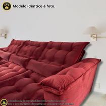 Sofá Retrátil e Reclinável Articulado com 2,65m de Largura e Abertura Grande com Pillow nos Braços e Assentos