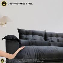 Sofá Retrátil e Reclinável Articulado com 2,75m de Largura e Abertura Grande com Pillow nos Braços e Assentos