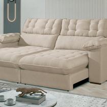 Sofá Retrátil e Reclinável Barcelona 250 Cm Veludo com Molas Ensacadas