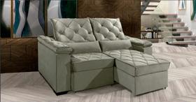 Sofá Retrátil e Reclinável BERLIM 2.50m Velusoft D33 "Prata" - ESTILO ESTOFADOS