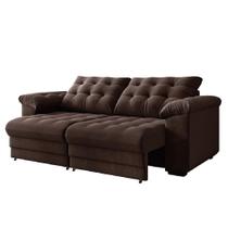 Sofá Retrátil e Reclinável Bipartido 2 Lugares Veludo Sofá Retrátil e Reclinável Bipartido 2 Lugares Veludo