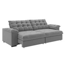 Sofá Retrátil E Reclinável Bipartido 2,90m 5 Lugares Palermo Slim Luizzi Chumbo Sofá Retrátil E Reclinável Bipartido 2,90m 5 Lugares Palermo Slim Luizzi Chumbo