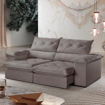 Sofá Retrátil e Reclinável Caixa Zero 2,70m Pillow de 15cm Istambul - Movenzo Estofados