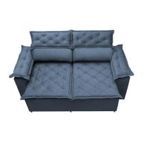 Sofá Retrátil e Reclinável Cama inBox Compact 1,50m Tecido Suede Velusoft Azul